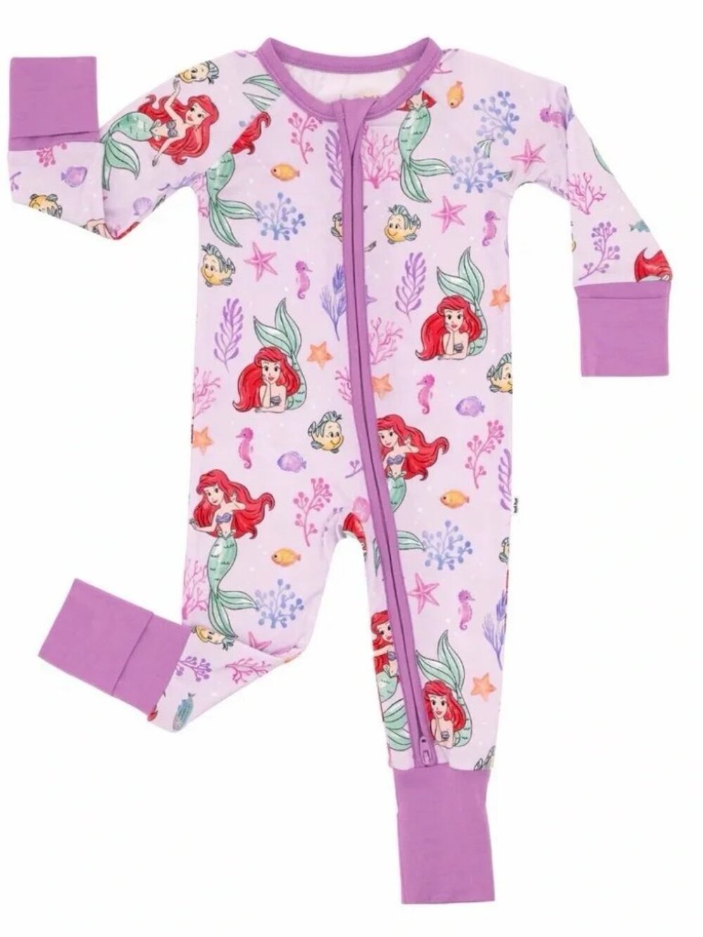 Little Sleepies Disney Little Mermaid Part of Her world Zippy 6-12 month